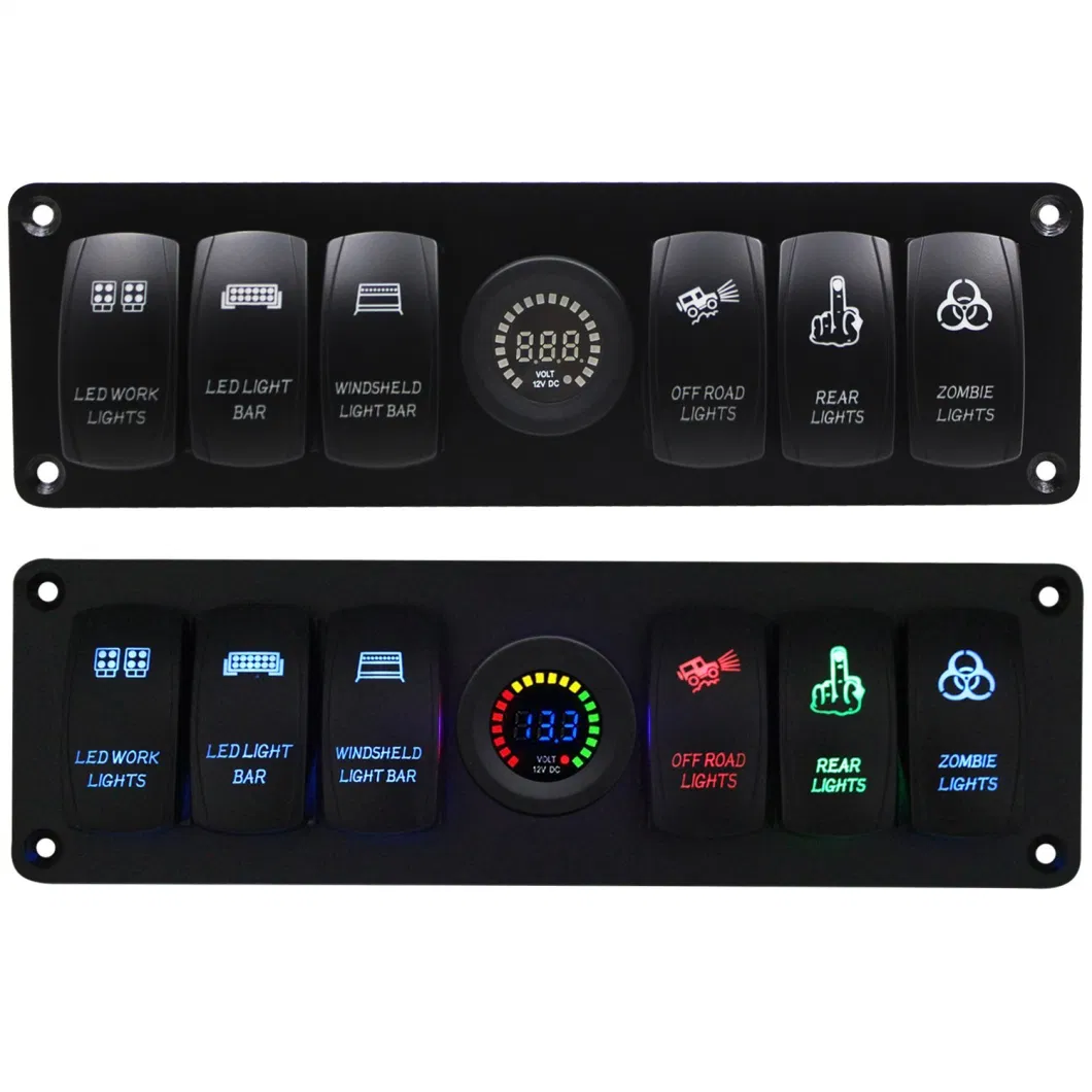 Boat Rocker Switch Panel Voltmeter for Car Marine Waterproof