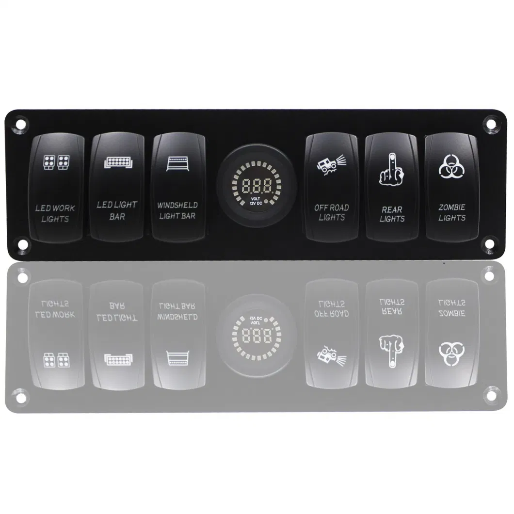 Boat Rocker Switch Panel Voltmeter for Car Marine Waterproof